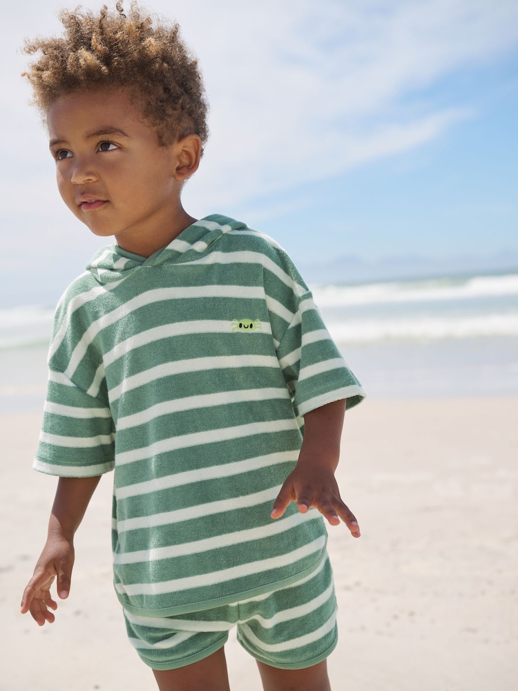 Sage Green Towelling Top and Short set (3mths-7yrs) - Image 1 of 8 Sage Green Towelling Top and Short set (3mths-7yrs) - Image 1 of 8