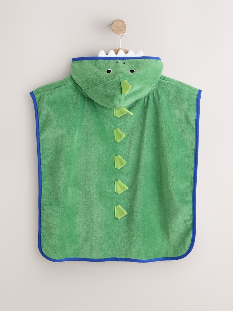 Green Dino Towelling Poncho (9mths-6yrs) - Image 2 of 4 Green Dino Towelling Poncho (9mths-6yrs) - Image 2 of 4