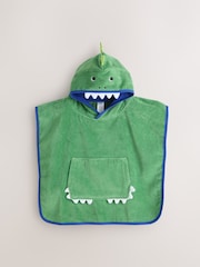 Green Dino Towelling Poncho (9mths-6yrs) - Image 5 of 8
