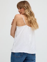 Raffya White Delores Scallop Neck Cutwork Cami - Image 3 of 4