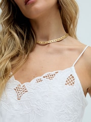 Raffya White Delores Scallop Neck Cutwork Cami - Image 4 of 4