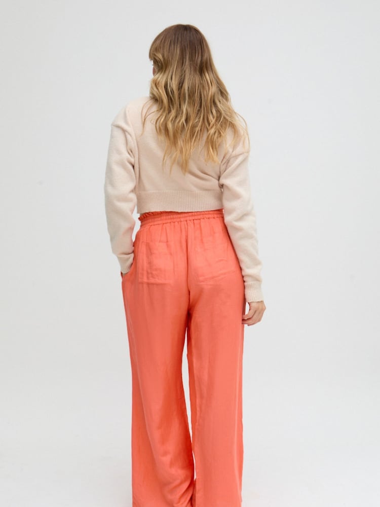 Raffya Orange Paulina Wide Leg Linen Trousers - Image 2 of 4
