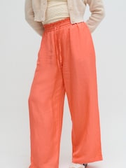 Raffya Orange Paulina Wide Leg Linen Trousers - Image 4 of 4