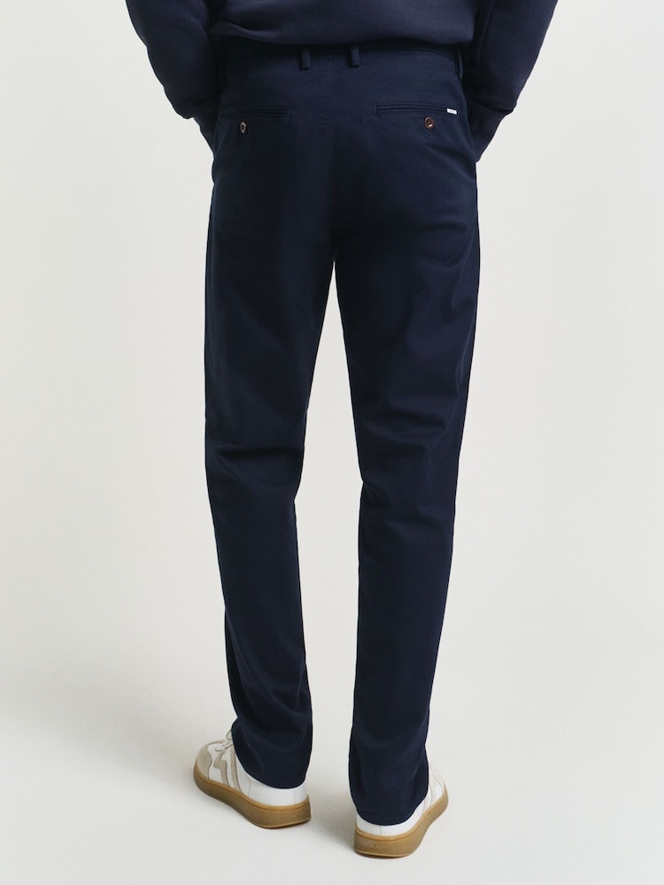 GANT Blue Regular Fit Chino Trousers - Image 2 of 6