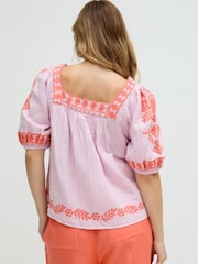 Raffya Clara Square Neck Embroidered Blouse - Imagen 2 de 5