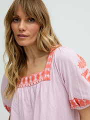 Raffya Clara Square Neck Embroidered Blouse - Imagen 4 de 5