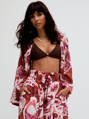 Raffya Pink Ellana Wide Leg Floral Printed Trousers - Image 3 of 5