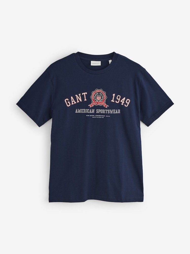 GANT Blue Graphic Print T-Shirt - Image 1 of 1