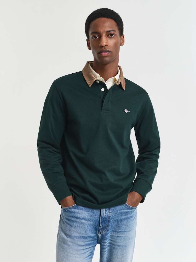 GANT Green Cord Collar Heavy Rugger Shirt - Image 1 of 4