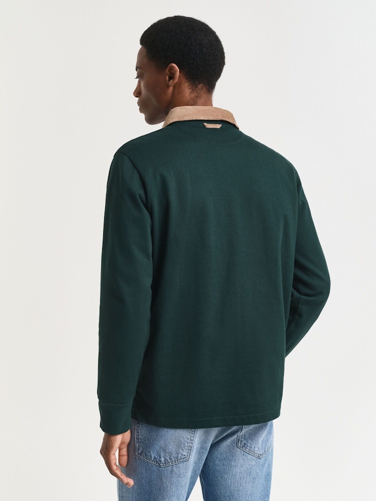 GANT Green Cord Collar Heavy Rugger Shirt - Image 2 of 4