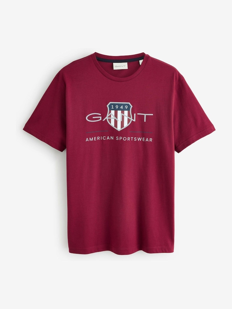 GANT Red Shield Logo Cotton T-Shirt - Image 1 of 1