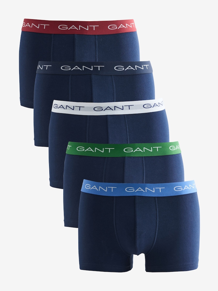 GANT Light Blue Stretch Cotton Boxers 5 Pack - Image 1 of 6