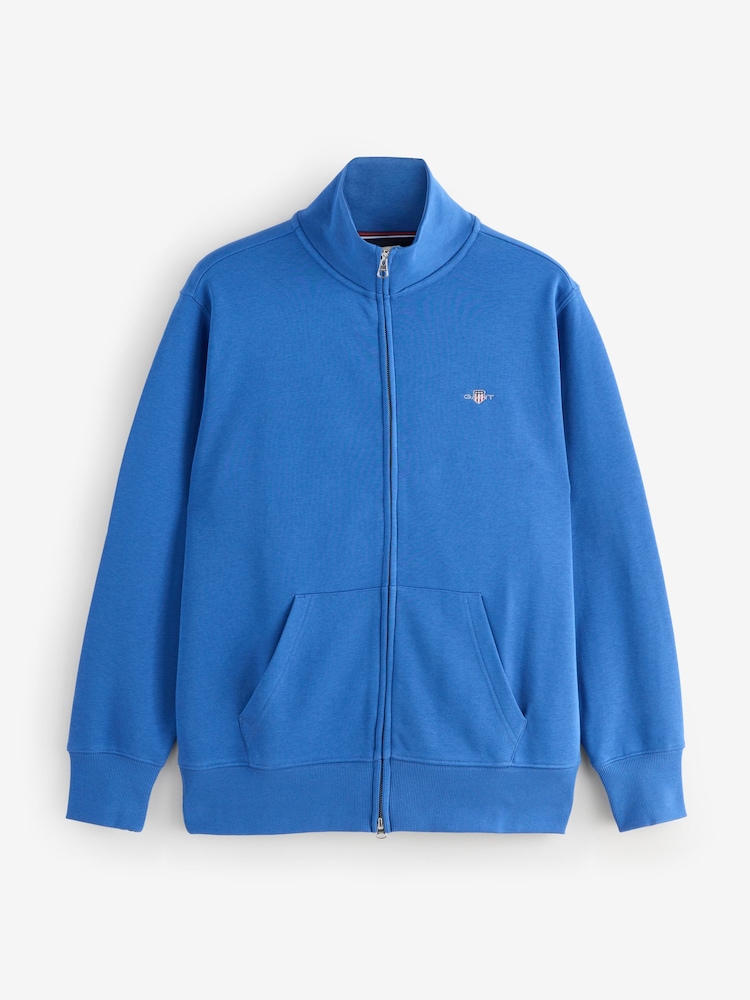GANT Blue Regular Fit Shield Logo Full Zip Sweatshirt - Image 1 of 1