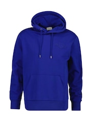 GANT Blue Tonal Shield Logo Hoodie - Image 1 of 2