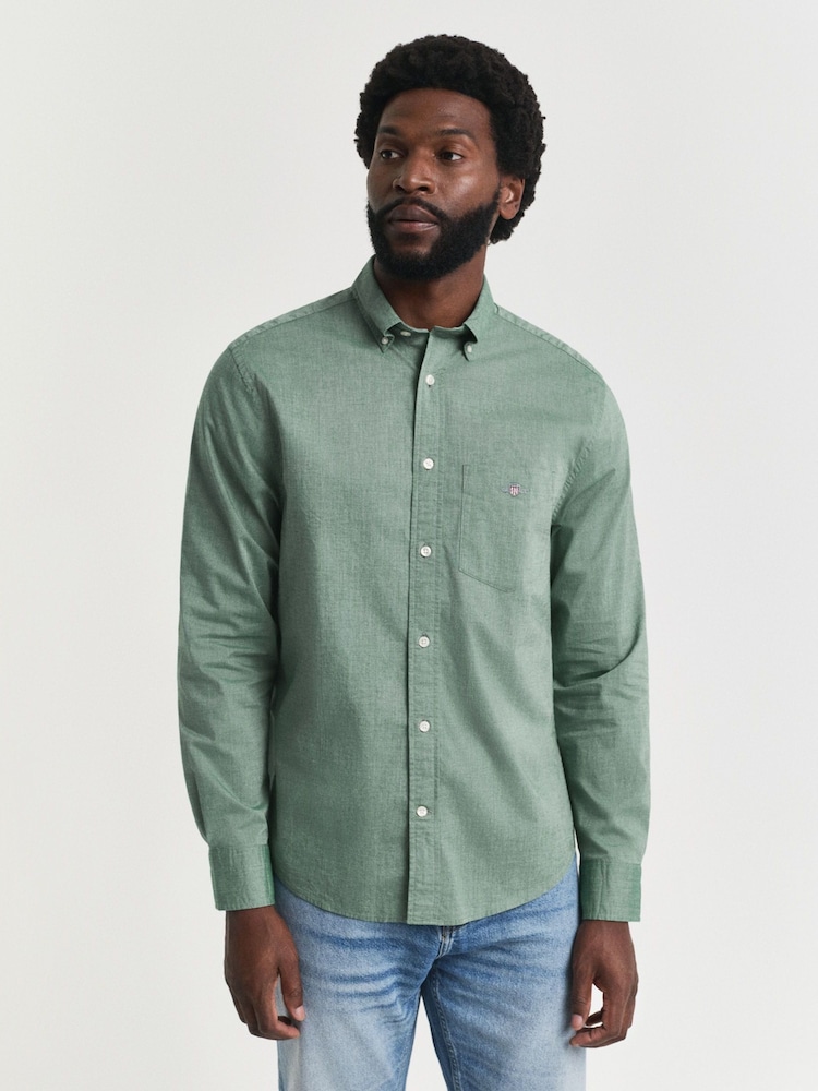 GANT Light Green Regular Fit Poplin Shirt - Image 1 of 6 GANT Light Green Regular Fit Poplin Shirt - Image 1 of 6