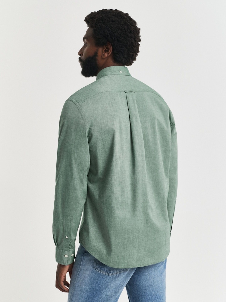GANT Light Green Regular Fit Poplin Shirt - Image 2 of 6