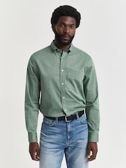 GANT Light Green Regular Fit Poplin Shirt - Image 3 of 6