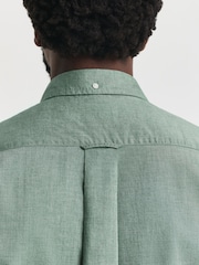 GANT Light Green Regular Fit Poplin Shirt - Image 5 of 6
