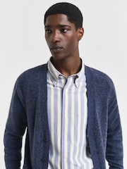 GANT Blue Wool Blend V Cardigan - Image 3 of 3