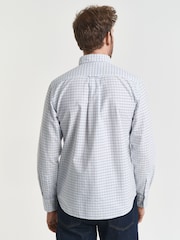 GANT Blue Classic Check Oxford Shirt - Image 4 of 6
