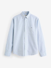 GANT Blue Classic Check Oxford Shirt - Image 6 of 6