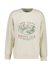 GANT White Graphic Logo Crew Neck Sweatshirt - Image 1 of 2