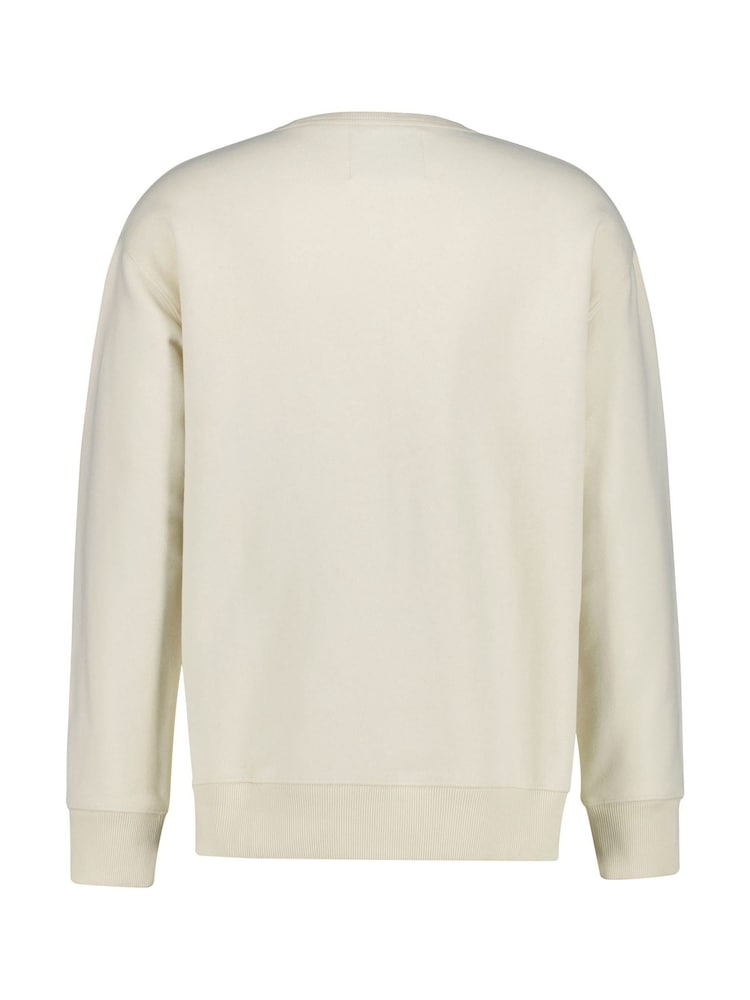 GANT White Graphic Logo Crew Neck Sweatshirt - Image 2 of 2