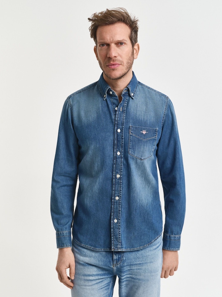GANT Light Blue Denim Shirt - Image 1 of 5