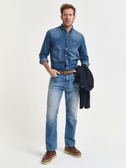 GANT Light Blue Denim Shirt - Image 3 of 5