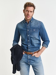 GANT Light Blue Denim Shirt - Image 4 of 5