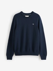 Azul - GANT Casual Cotton Crew Neck Jumper - Imagem 1 de 1