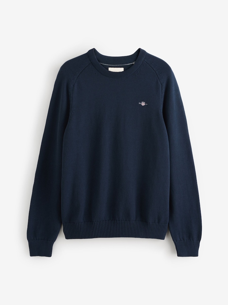 Azul - GANT Casual Cotton Crew Neck Jumper - Imagem 1 de 1