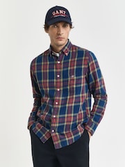 GANT Blue Twill Check Shirt - Image 3 of 5