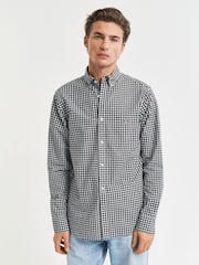 GANT Black Gingham Print Classic Poplin Shirt - Image 2 of 6