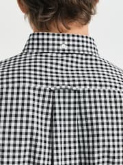 GANT Black Gingham Print Classic Poplin Shirt - Image 5 of 6