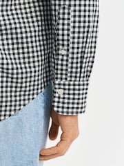 GANT Black Gingham Print Classic Poplin Shirt - Image 6 of 6