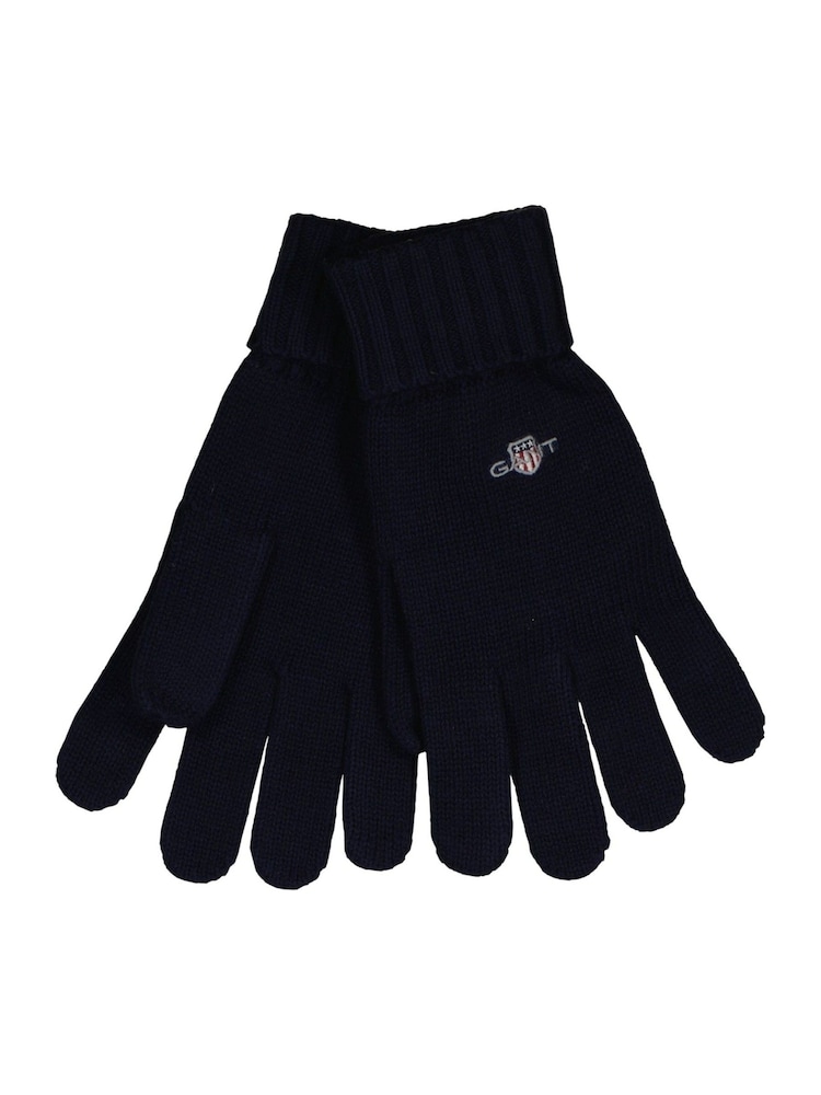 Azul - GANT Cotton Blend Logo Wool Gloves - Imagen 1 de 1