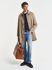 GANT Blue Graphic Logo Badge Half Zip Knit Jumper - Image 3 of 5