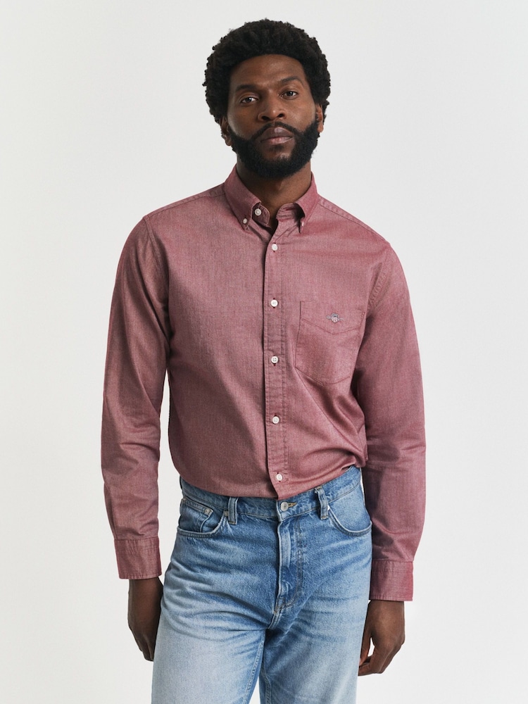 Rojo - GANT Regular Fit Classic Oxford Logo Shirt - Imagen 1 de 4