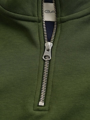 GANT Olive Green Shield Logo Half Zip Sweatshirt - Image 5 of 6