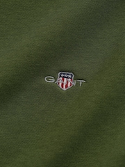 GANT Olive Green Shield Logo Half Zip Sweatshirt - Image 6 of 6