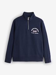 GANT Blue Graphic Logo Half ZIp Sweatshirt - Image 1 of 1