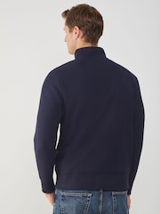 GANT Blue Graphic Logo Half ZIp Sweatshirt - Image 2 of 5