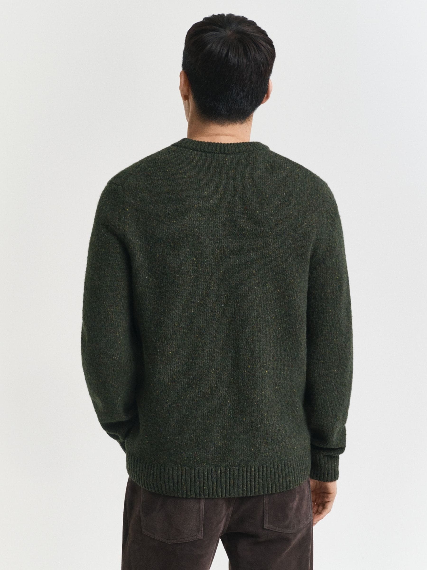 Next：日本 グリーン - GANT ウール混 ネップ クルーネック セーター