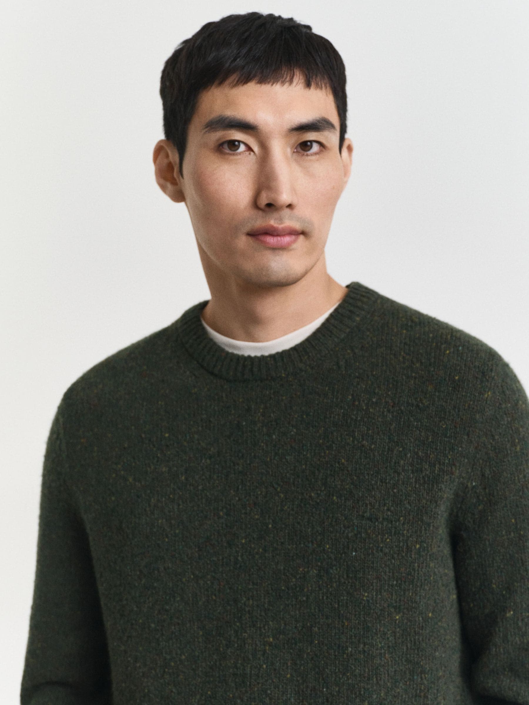 Next：日本 グリーン - GANT ウール混 ネップ クルーネック セーター