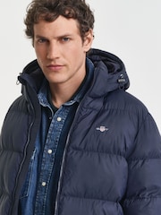 GANT Blue Active Cloud Mid Length Puffer Jacket - Image 5 of 9