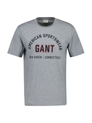 GANT Grey Graphic Print T-Shirt - Image 1 of 2