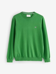 GANT Green Classic Cotton Crew Neck Knit Jumper - Image 1 of 3