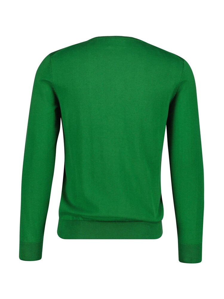 GANT Green Classic Cotton Crew Neck Knit Jumper - Image 3 of 3 GANT Green Classic Cotton Crew Neck Knit Jumper - Image 3 of 3
