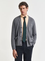 GANT Grey Casual Cotton Knit Cardigan - Image 1 of 4